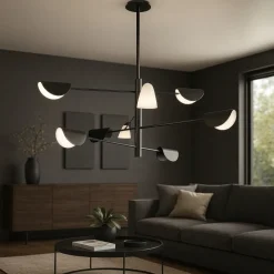 Lampadari Moderni-Maytoni mollis lampadario moderno colore nero 8 luci