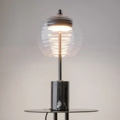 Lampade Da Tavolo-Maytoni mystic lampada da tavolo moderna nera paralume sferico