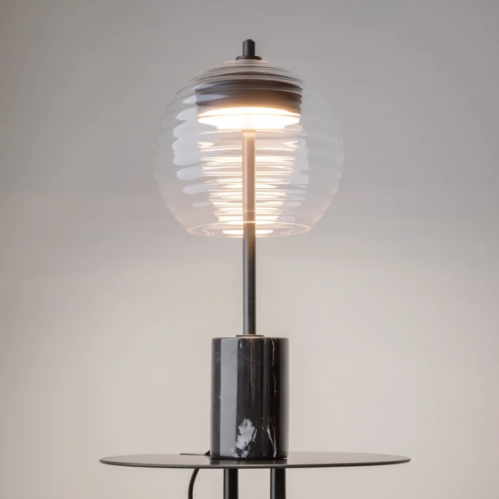 Lampade Da Tavolo-Maytoni mystic lampada da tavolo moderna nera paralume sferico
