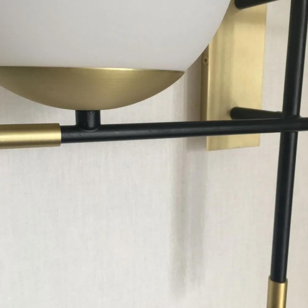 Applique Da Parete-Maytoni nostalgia applique da parete nero oro 2 luci sfere vetro per soggiorno