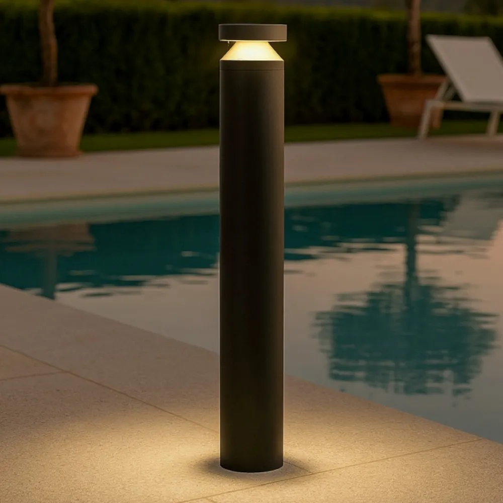 Lampioni Da Giardino-Maytoni olten lampione da giardino moderno led 3000k ip65 nero