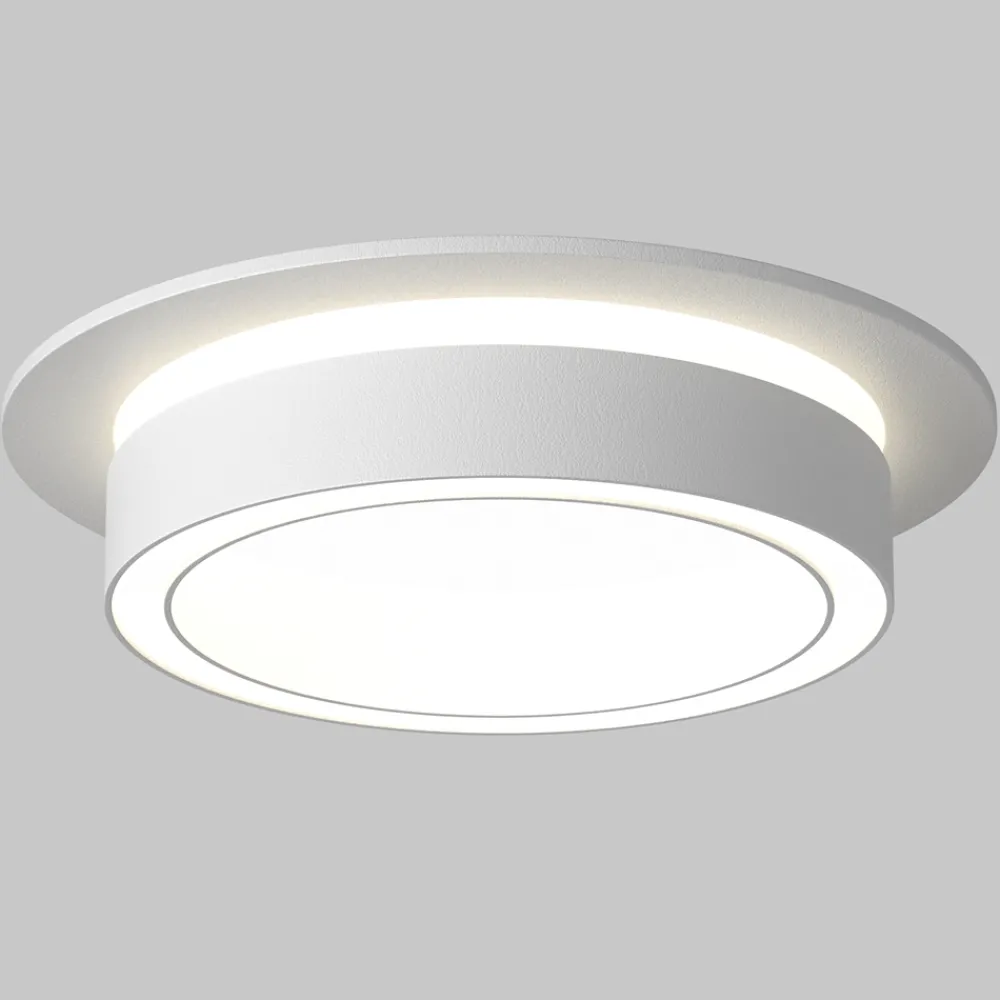 Faretti Da Incasso-Maytoni orlo faro da incasso bianco sporgente rotondo per controsoffitto gx53 led