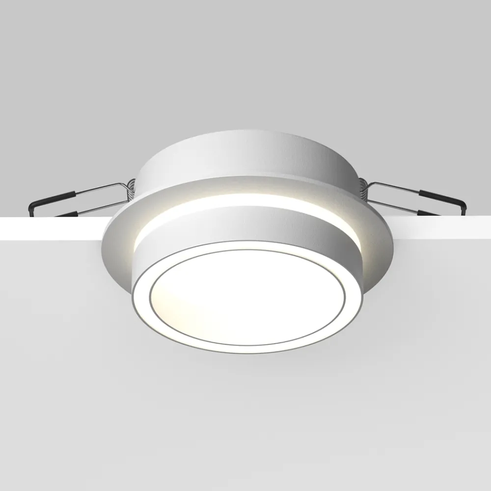 Faretti Da Incasso-Maytoni orlo faro da incasso bianco sporgente rotondo per controsoffitto gx53 led