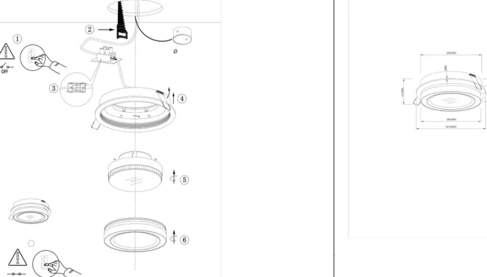 Faretti Da Incasso-Maytoni orlo faro da incasso bianco sporgente rotondo per controsoffitto gx53 led