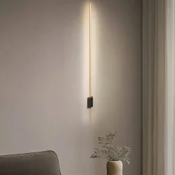 Applique Da Parete-Maytoni pars applique led 6w 3000k bacchetta nero oro moderna
