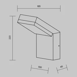Applique Da Esterno-Maytoni paso applique da esterno led 3000k ip54 luce verso il basso