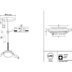 Faretti Da Incasso-Maytoni phanton faretto sporgente bianco rotondo da incasso per cartongesso 12w 3000k