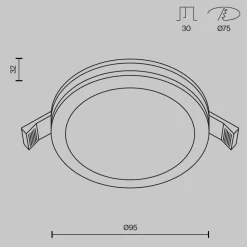 Faretti Da Incasso-Maytoni phanton faretto sporgente bianco rotondo da incasso per cartongesso 12w 3000k