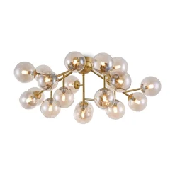 Plafoniere Moderne-Maytoni plafoniera moderna dallas oro sfere vetro ambra