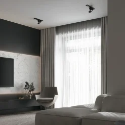 Plafoniere Moderne-Maytoni plafoniera nera da soffitto per cucina con faretti orientabili focus
