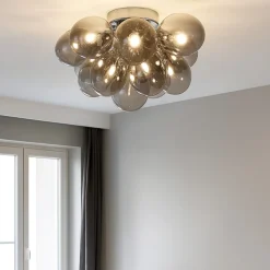 Plafoniere Moderne-Maytoni plafoniera per cucina moderna balbo grappolo vetri fume trasparenti