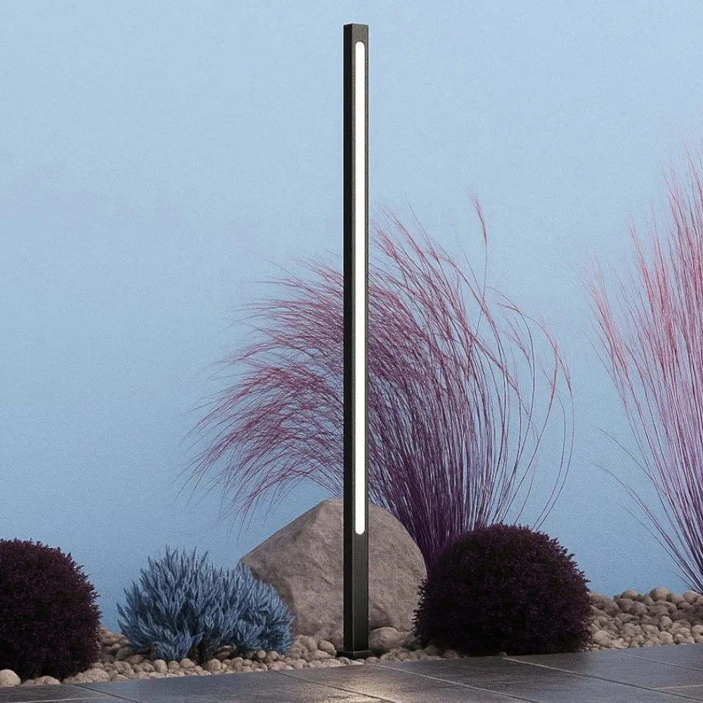 Lampioni Da Giardino-Maytoni pole lampione da esterno giardino con picchetto nero led 3000k ip65