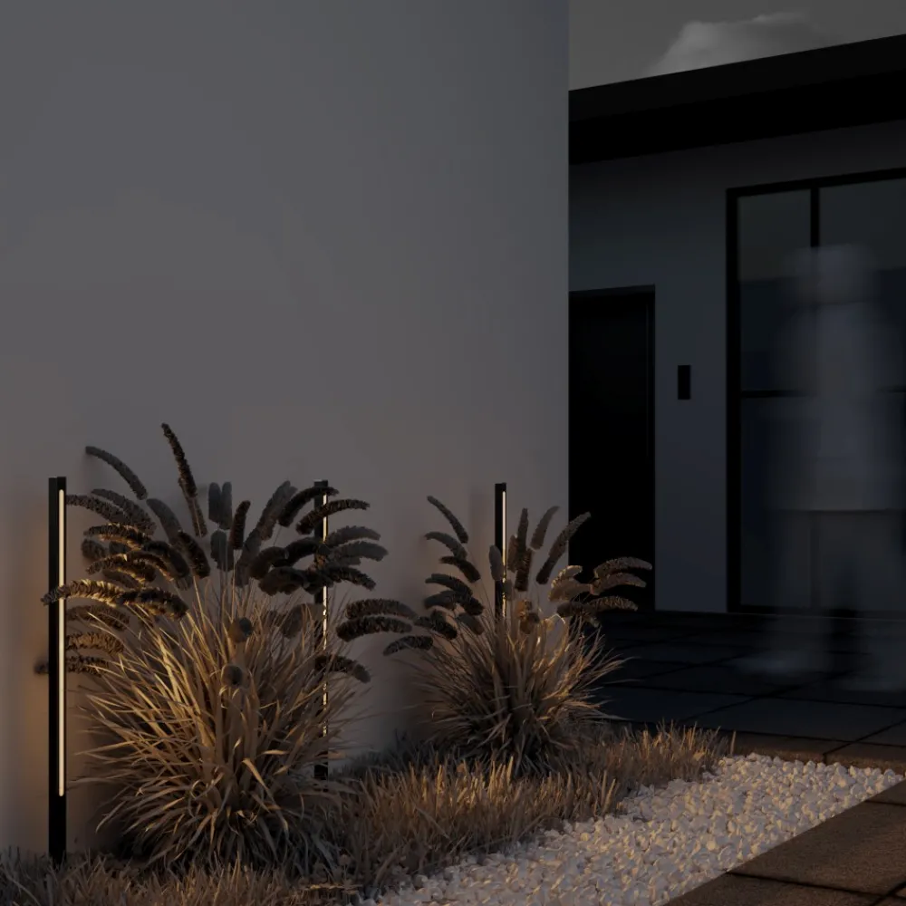 Lampioni Da Giardino-Maytoni pole lampione da esterno giardino con picchetto nero led 3000k ip65