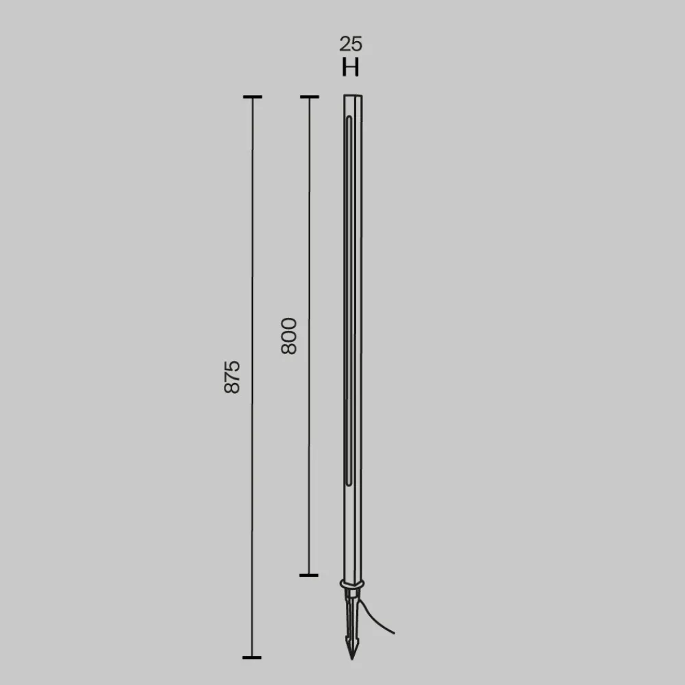 Lampioni Da Giardino-Maytoni pole lampione da esterno giardino con picchetto nero led 3000k ip65