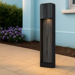 Lampioni Da Giardino-Maytoni porte lampione da giardino led 3000k ip54 effetto legno