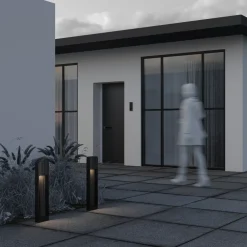 Lampioni Da Giardino-Maytoni porte lampione da giardino led 3000k ip54 effetto legno