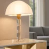 Lampade Da Tavolo-Maytoni prima lampada per tavolo soggiorno oro ottone paralume mezza luna