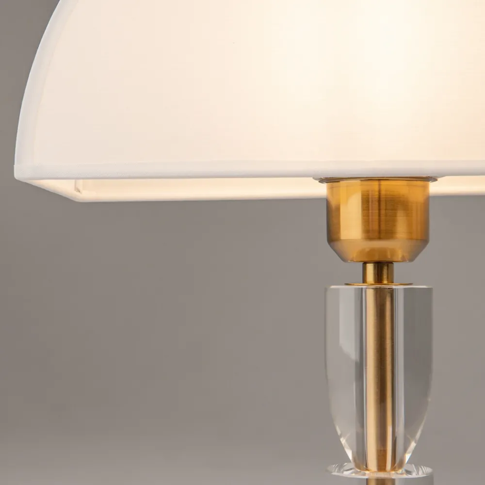 Lampade Da Tavolo-Maytoni prima lampada per tavolo soggiorno oro ottone paralume mezza luna