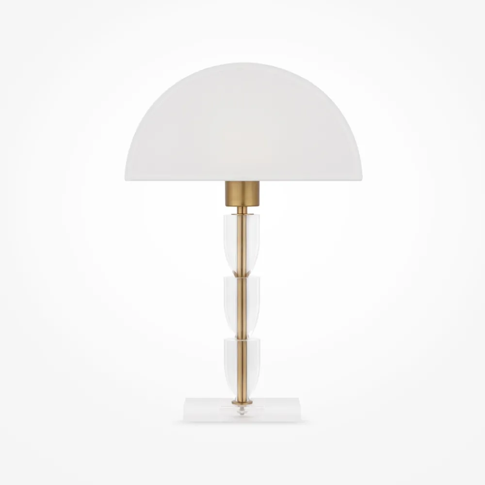 Lampade Da Tavolo-Maytoni prima lampada per tavolo soggiorno oro ottone paralume mezza luna