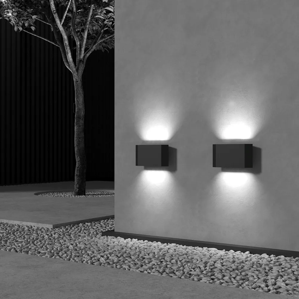 Applique Da Esterno-Maytoni pull applique da esterno led 8w 3000k ip54 nero minimal