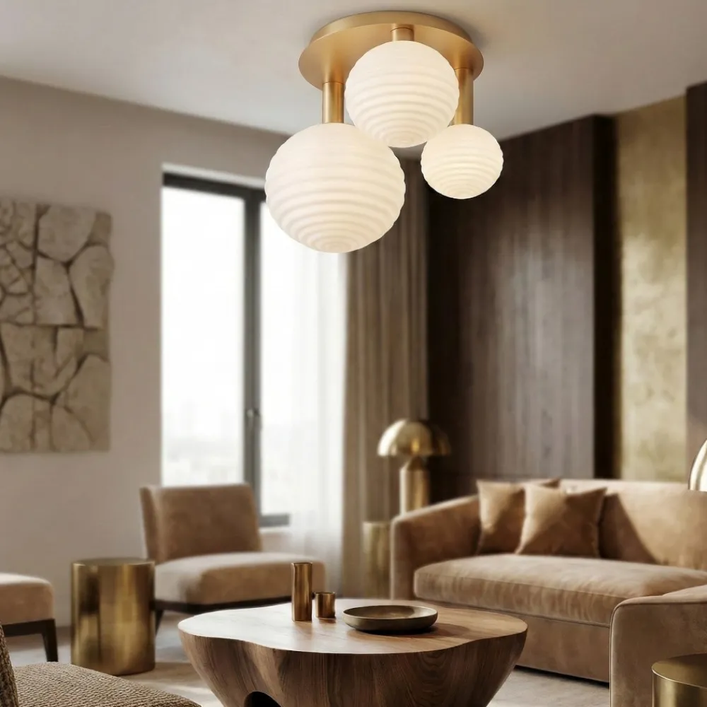 Plafoniere Moderne-Maytoni reels plafoniera moderna 3 luci sfere in vetro