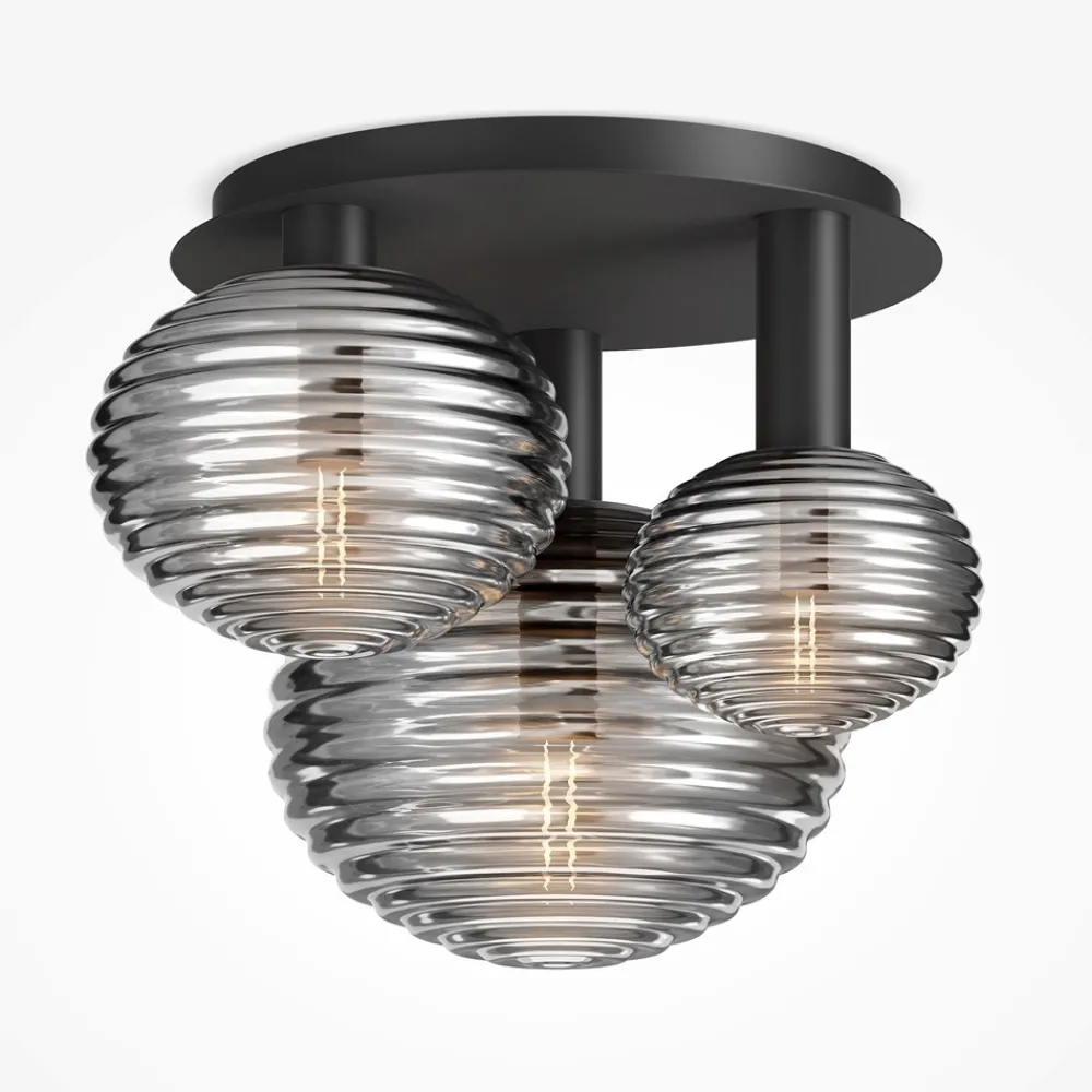 Plafoniere Moderne-Maytoni reels plafoniera moderna in vetro rigato