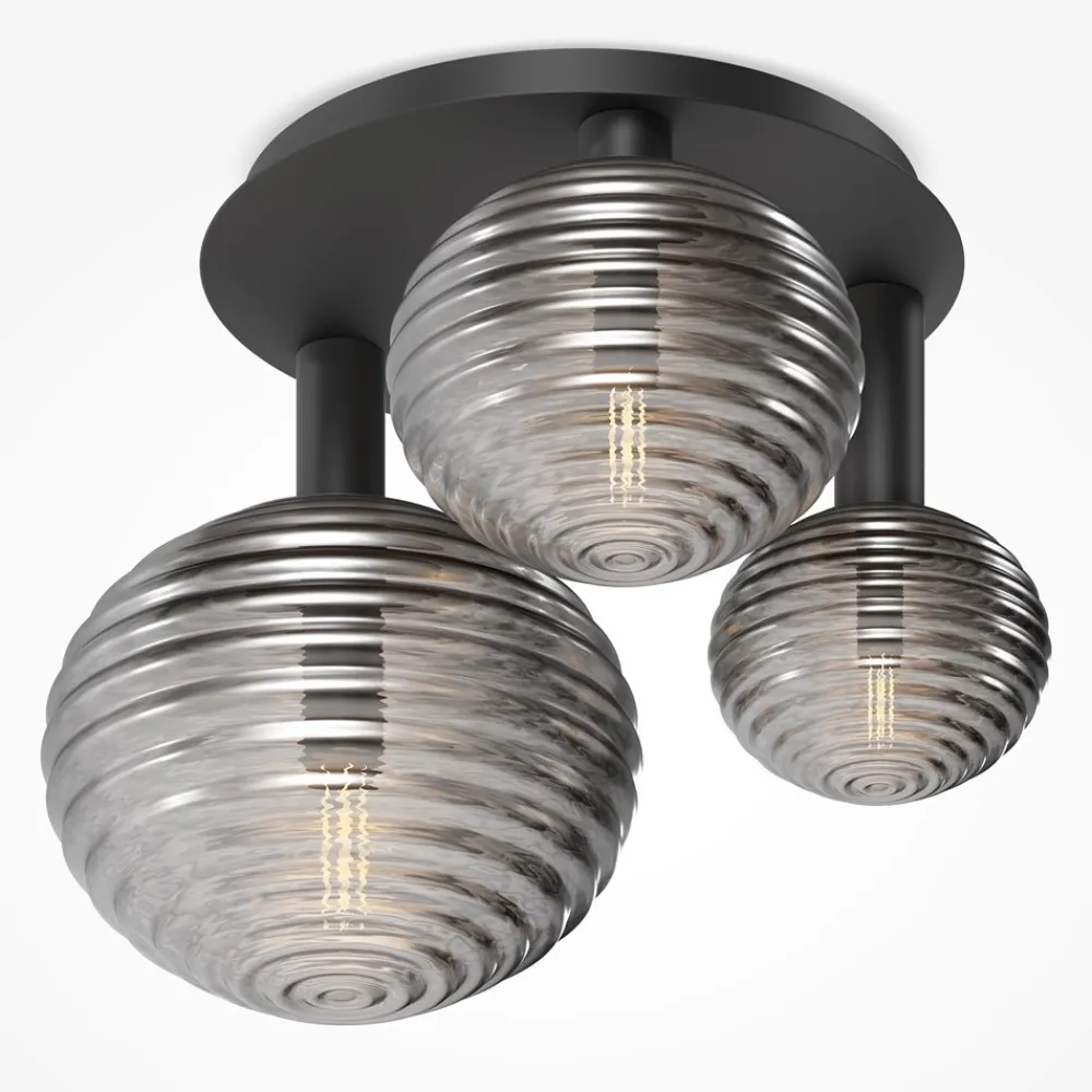 Plafoniere Moderne-Maytoni reels plafoniera moderna in vetro rigato