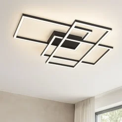 Plafoniere Moderne-Maytoni rida plafoniera led da 3000k a 4000k nero