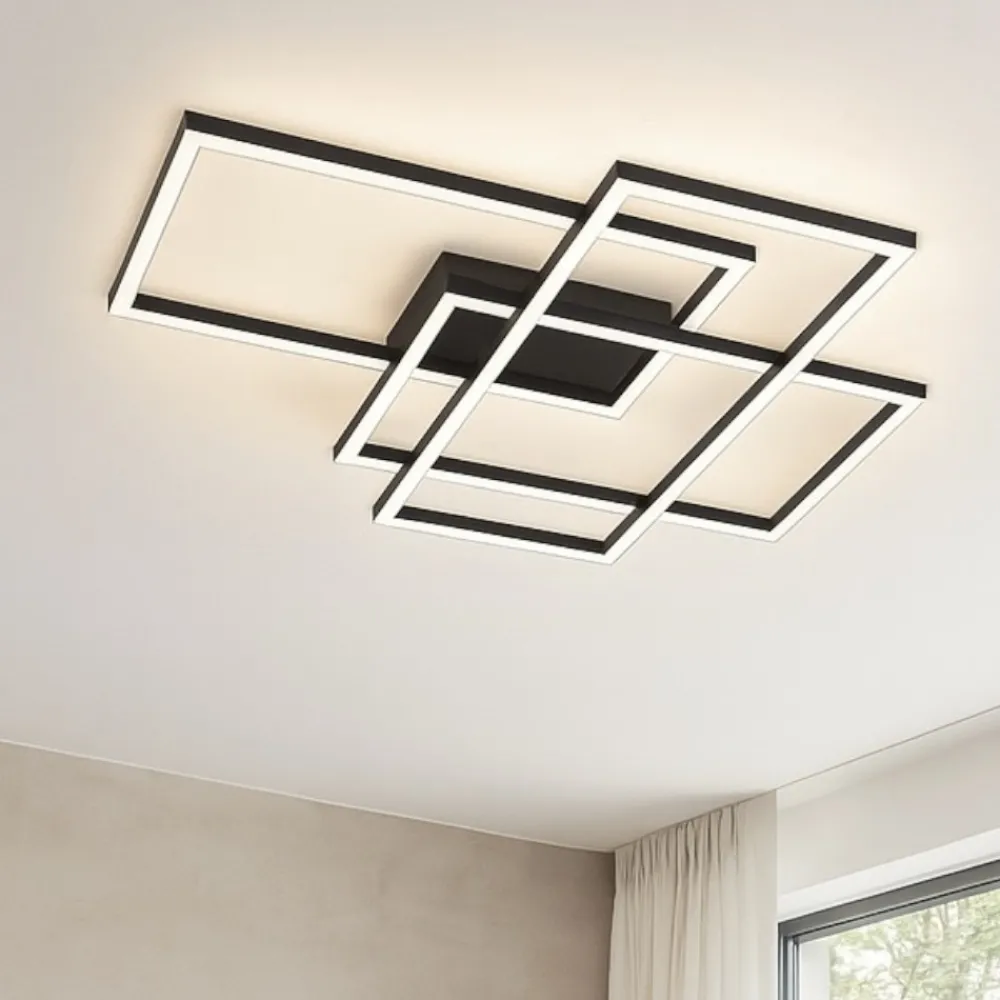 Plafoniere Moderne-Maytoni rida plafoniera led da 3000k a 4000k nero