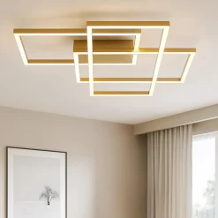 Plafoniere Moderne-Maytoni rida plafoniera moderna colore oro led da 2600k a 3500k