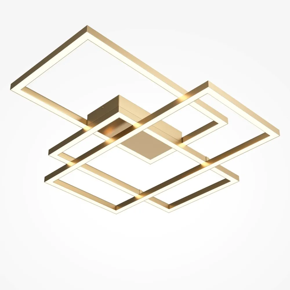 Plafoniere Moderne-Maytoni rida plafoniera moderna colore oro led da 2600k a 3500k