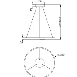 Lampadari Moderni-Maytoni rim lampadario anello moderno nero led 37w 4000k