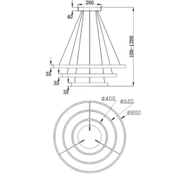 Lampadari Moderni-Maytoni rim lampadario moderno nero con 3 cerchi led 3000k