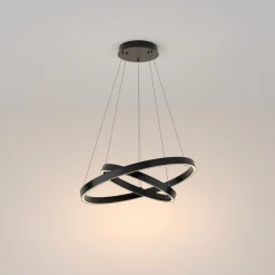Lampadari Moderni-Maytoni rim lampadario moderno nero circolare led 3000k