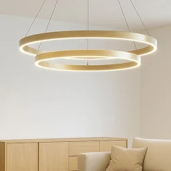 Lampadari Moderni-Maytoni rim lampadario moderno colore oro led 4000k orientabile