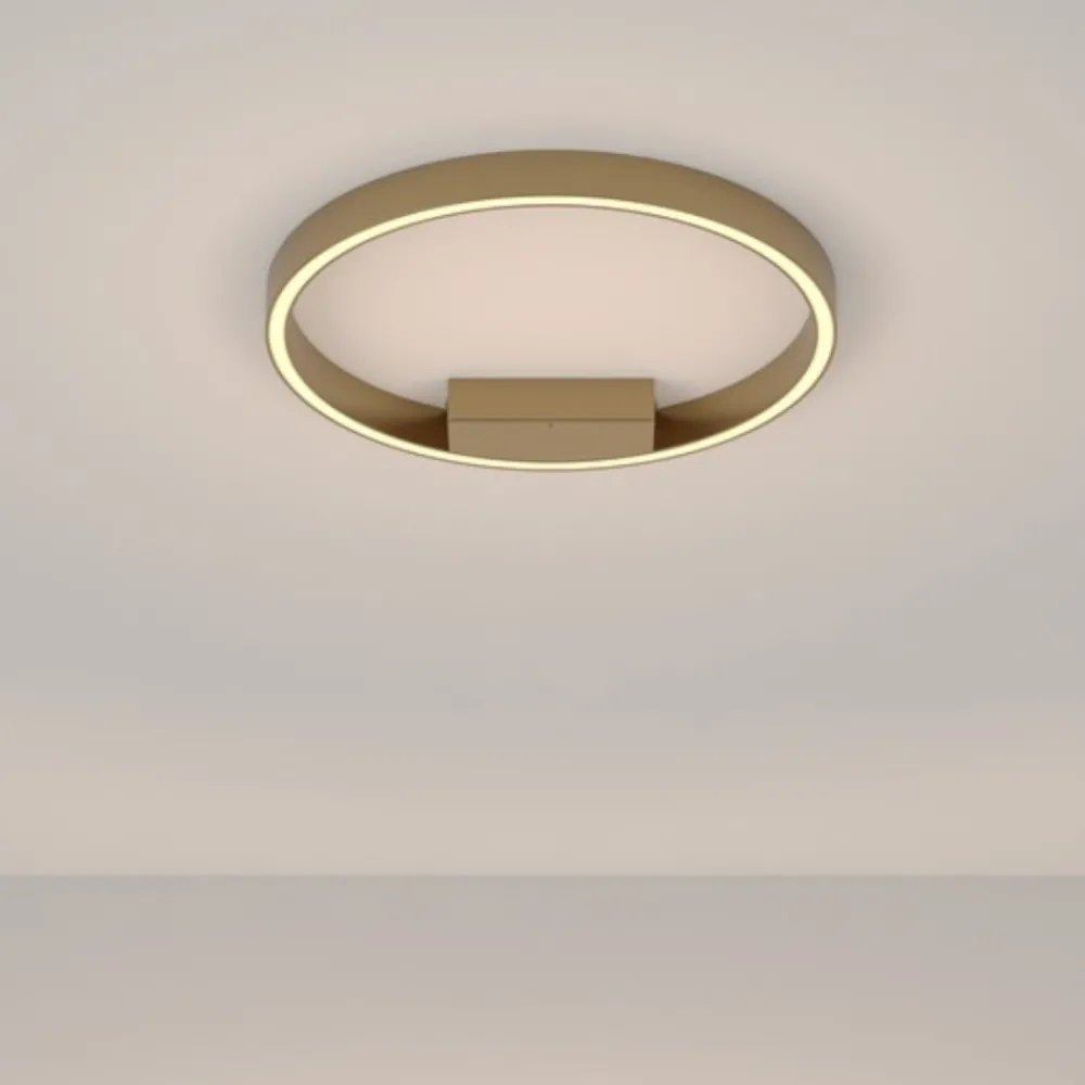 Plafoniere Moderne-Maytoni rim plafoniera moderna circolare colore oro led 3000k