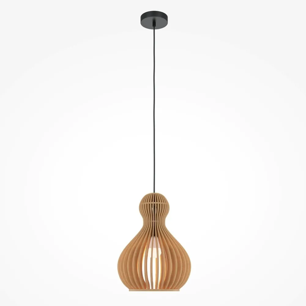 Lampade A Sospensione-Maytoni roots lampada a sospensione con forma a goccia in legno
