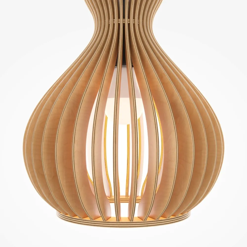 Lampade A Sospensione-Maytoni roots lampada a sospensione con forma a goccia in legno