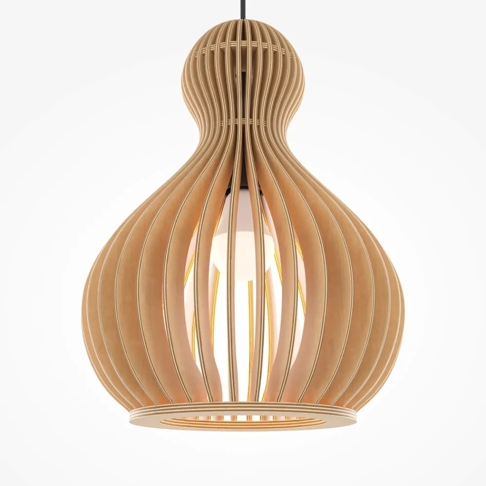 Lampade A Sospensione-Maytoni roots lampada a sospensione con forma a goccia in legno