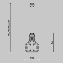 Lampade A Sospensione-Maytoni roots lampada a sospensione con forma a goccia in legno