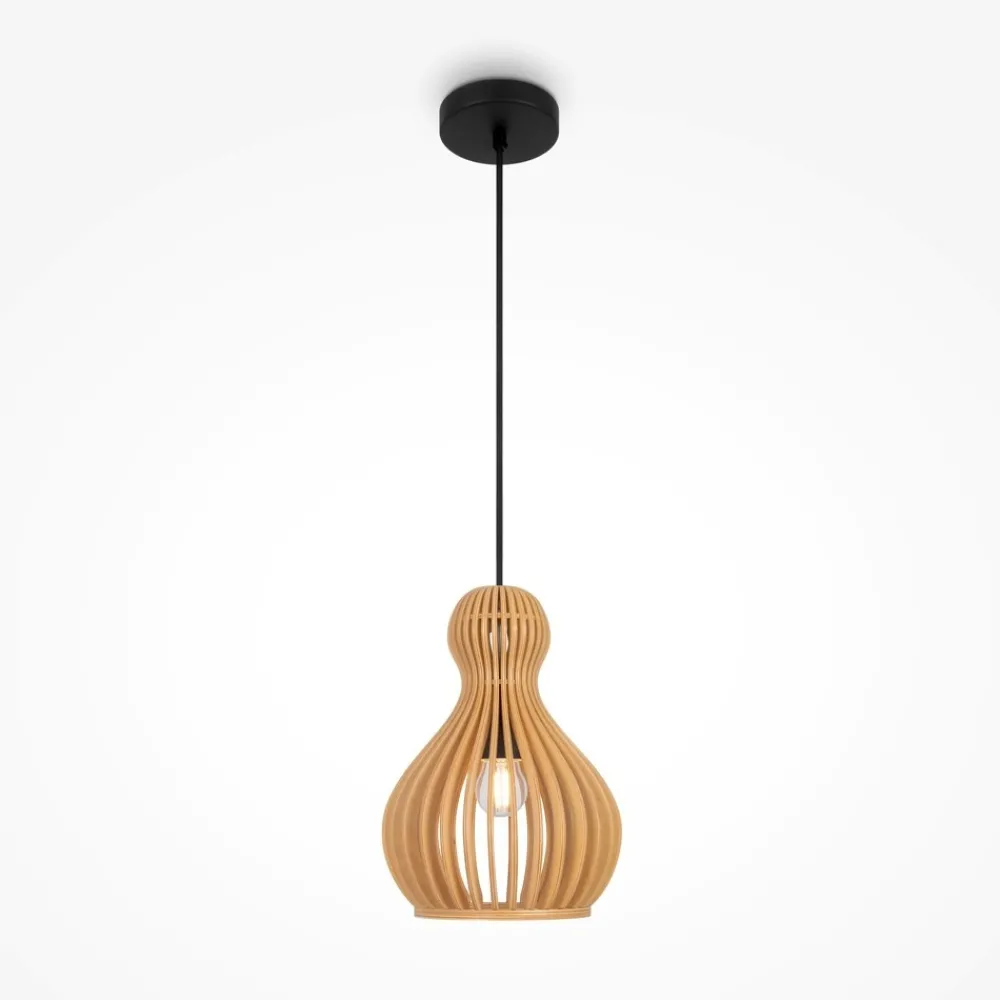 Lampade A Sospensione-Maytoni roots lampada a sospensione per cucina paralume in legno