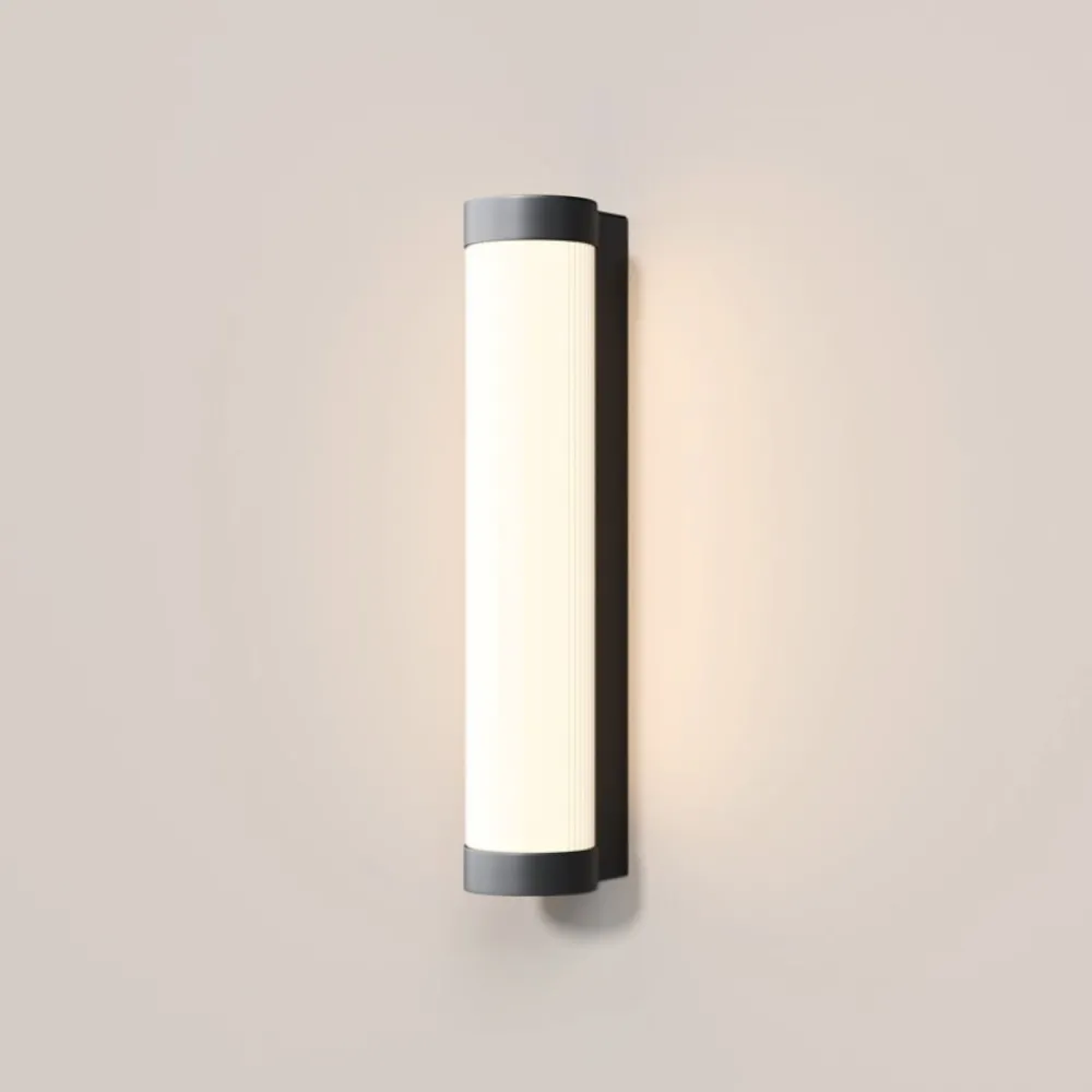 Applique Da Esterno-Maytoni rounge applique da esterno nero led 3000k ip54 moderno