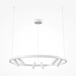 Lampadari Moderni-Maytoni satellite lampadario moderno rotondo bianco led 3000k