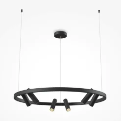Lampadari Moderni-Maytoni satellite lampadario moderno nero con 6 luci led 3000k orientabili
