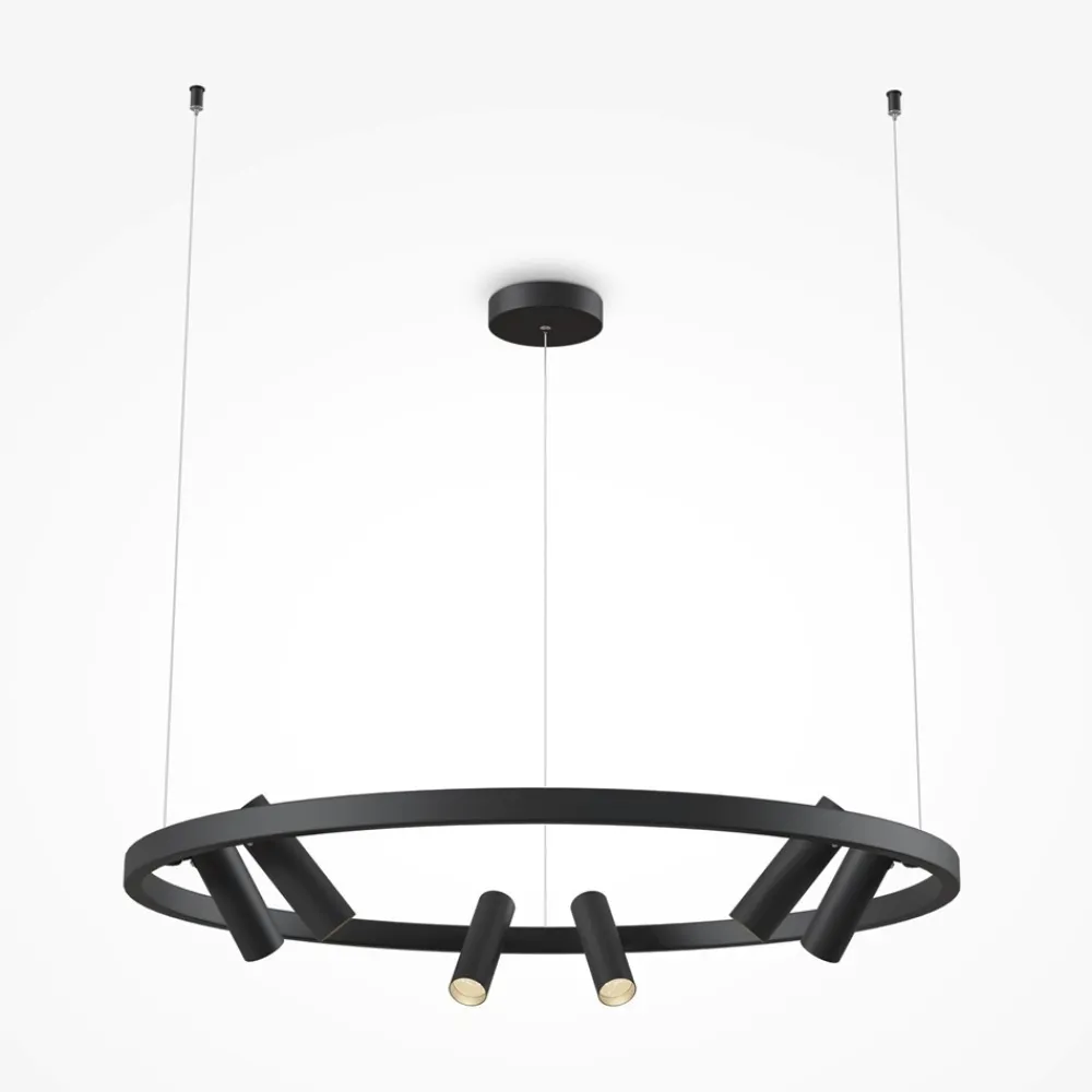 Lampadari Moderni-Maytoni satellite lampadario moderno nero con 6 luci led 3000k orientabili