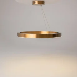 Lampadari Moderni-Maytoni saturno lampadario moderno circolare per salotto led 3500k