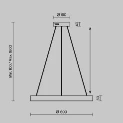Lampadari Moderni-Maytoni saturno lampadario moderno circolare per salotto led 3500k