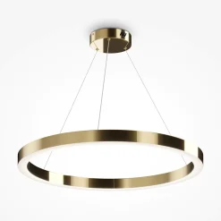 Lampadari Moderni-Maytoni saturno lampadario moderno tondo colore oro led 3500k