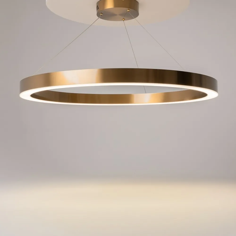 Lampadari Moderni-Maytoni saturno lampadario moderno tondo colore oro led 3500k