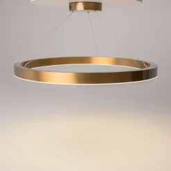 Lampadari Moderni-Maytoni saturno lampadario moderno tondo colore oro led 3500k